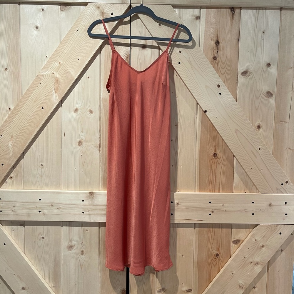 NWT Rust orange slip dress with logo tee